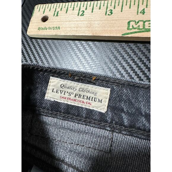 Levi's Premium Ribcage Straight Ankle Jeans Black Size 31 Button Fly - Picture 7 of 15